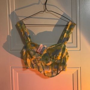 Floral Light Corset Crop Top